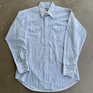 1980s VINTAGE PEARL SNAP STRIPED LONG SLEEVE WESTERN RUDDOCK BUTTON UP SHIRT